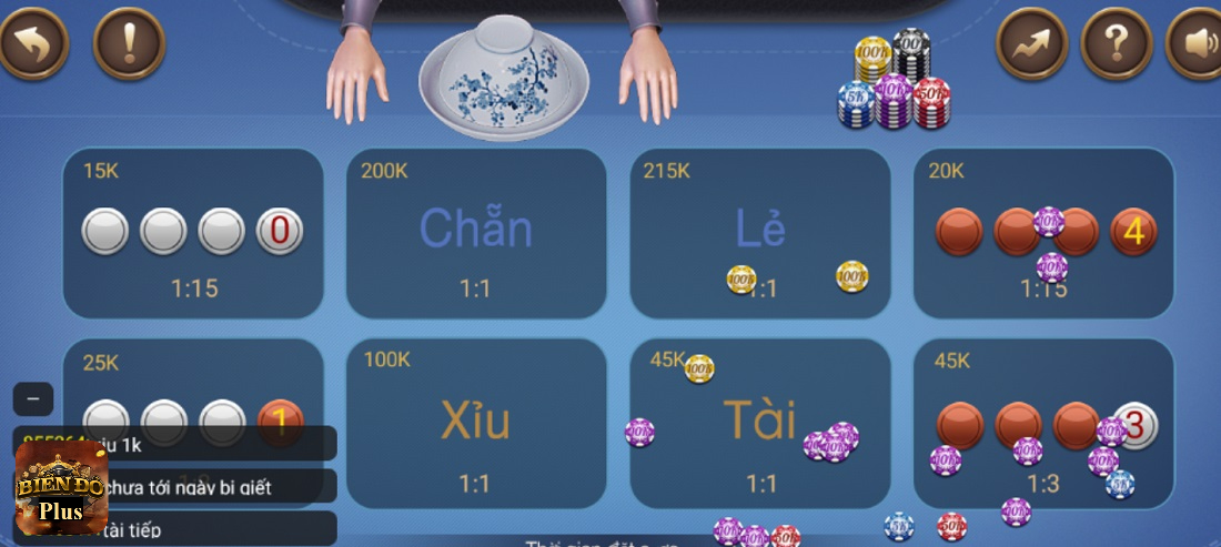 Tổng hợp các cửa cược Xóc Đĩa tại cổng game bài Biendo Club