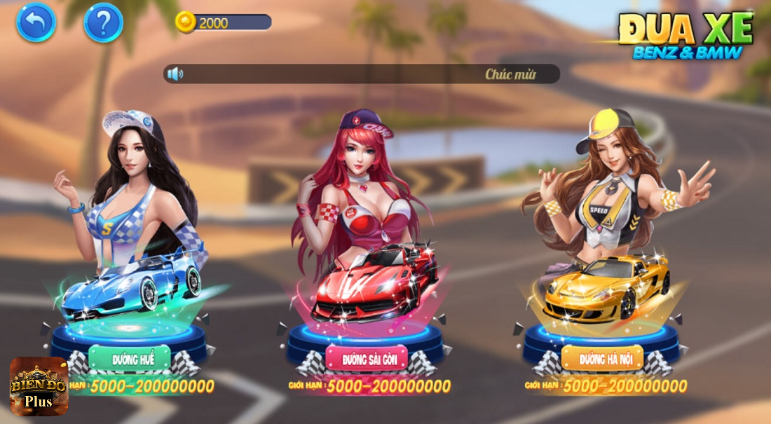 Có tất cả 3 sảnh cược đua xe tại cổng game bài Biendo Club