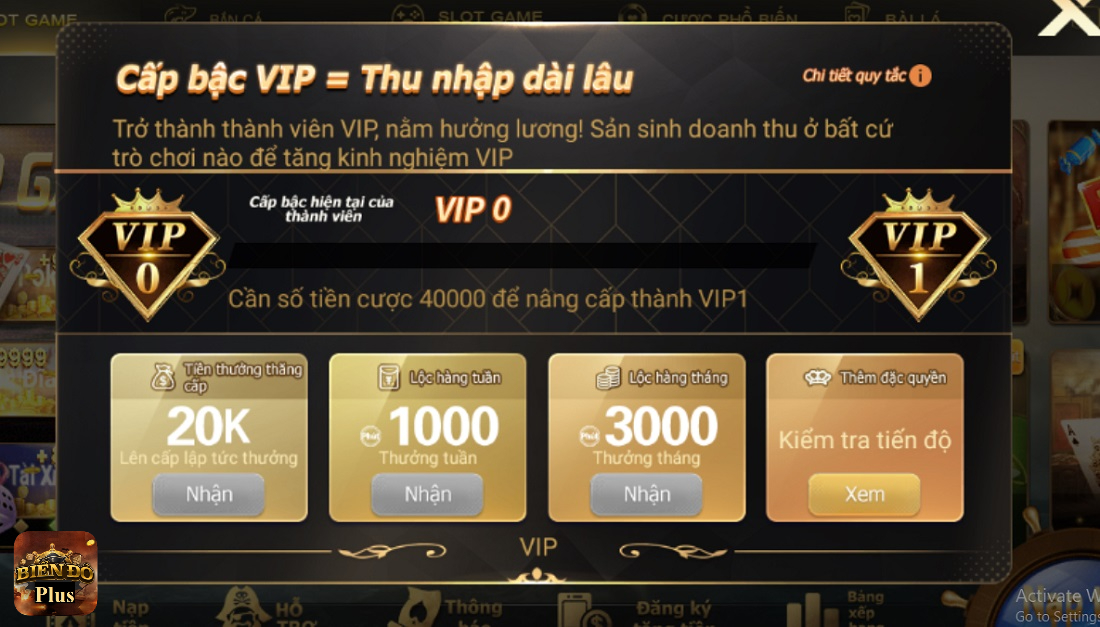 Phúc lợi cho thành viên Vip tại cổng game bài đổi thưởng Biendo Club